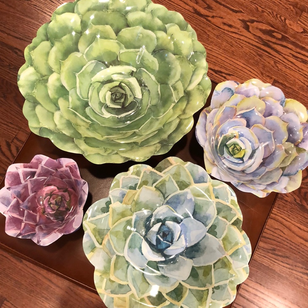 Sold ! Set of 4 Melamine Nesting bowls NWT - Picture 2 of 10